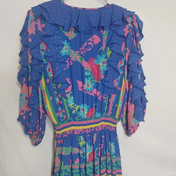Vintage 80's Diane Fres Georgetown Dress, Size M - Picture 2 of 5